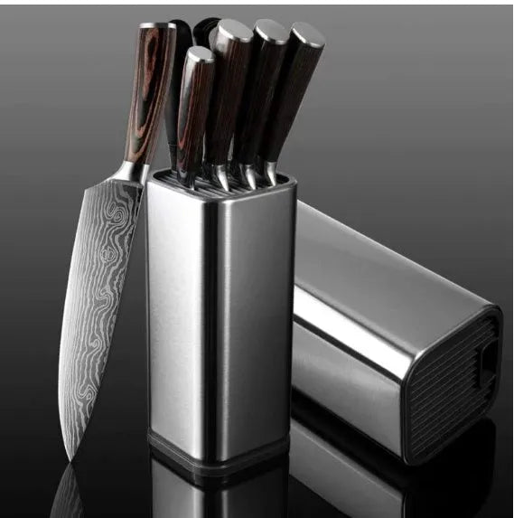 Stainless steel kitchen tool holder with storage bucket in black or white