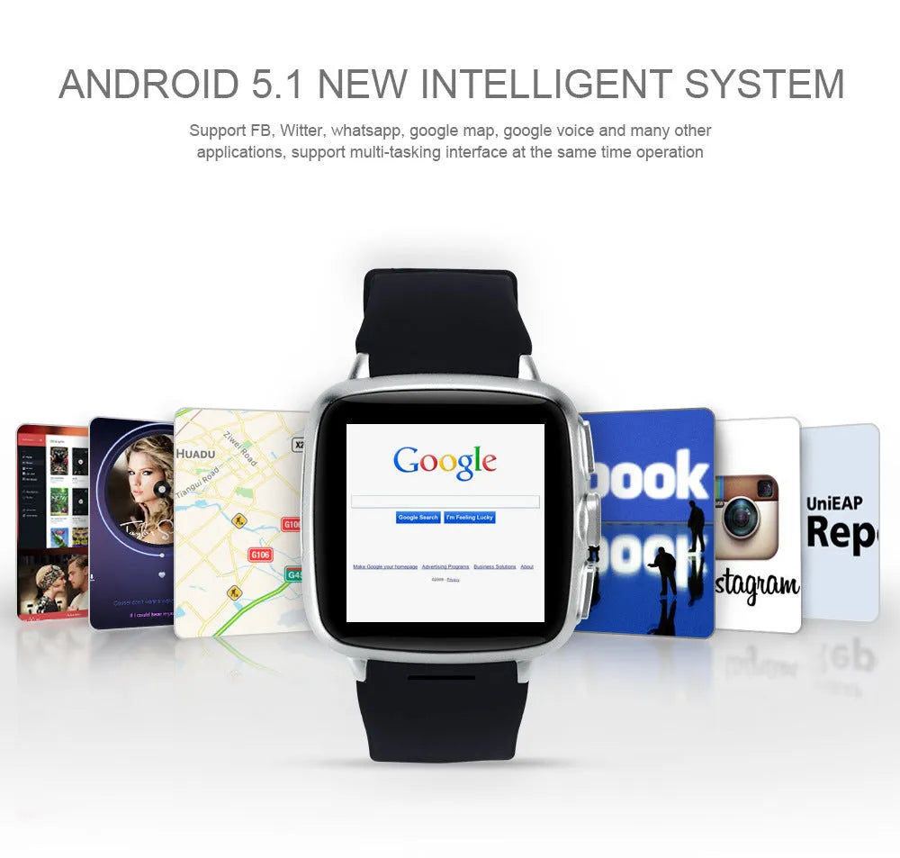 Smart watch with 1.54 inch HD touch screen display on wrist