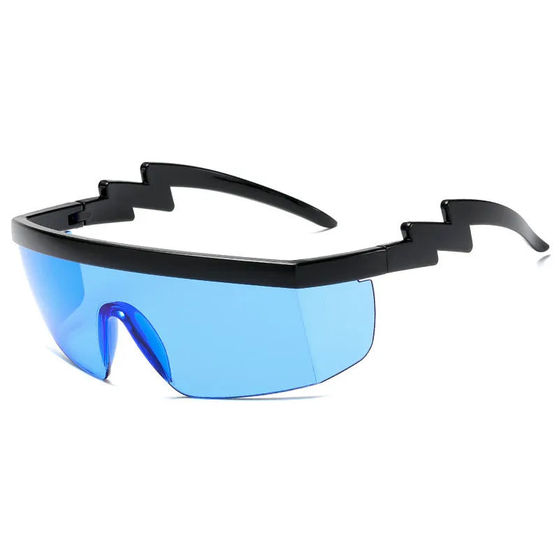 European and American one-piece sunglasses with PC lens in black frame and grey piece for cycling and outdoor sports