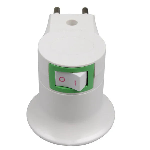 White bakelite wall plug-in E27 lamp holder with switch for AU EU US outlets