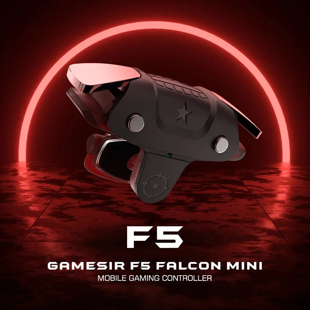Black F5 mobile game controller with compact 5cm design for smartphone gaming