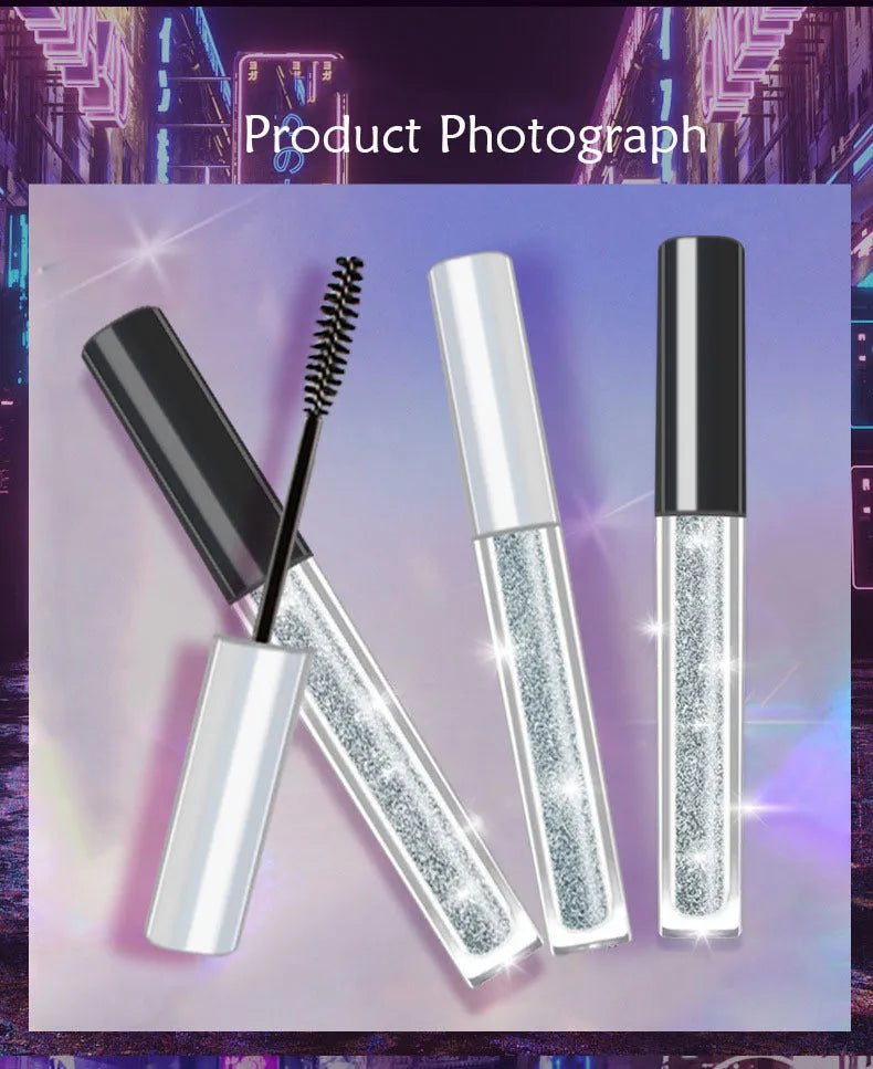 Black Eye Mask Crushing Drill Mascara 13ml in silver tube with waterproof sweatproof natural thick curly lash effect