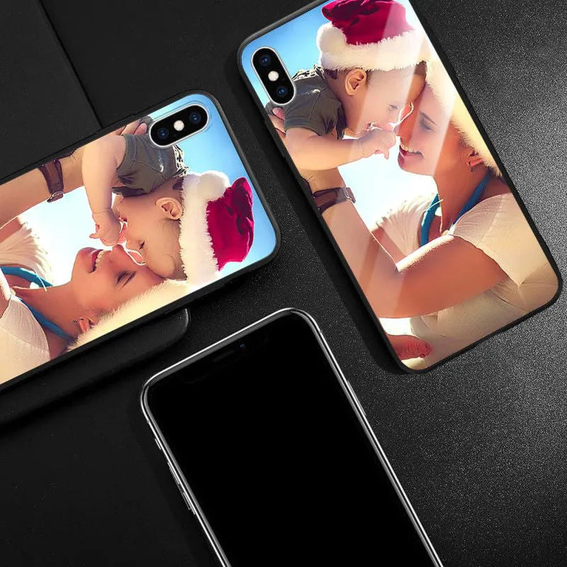 A patterned smartphone case for iPhone with a raised edge around the camera and screen.