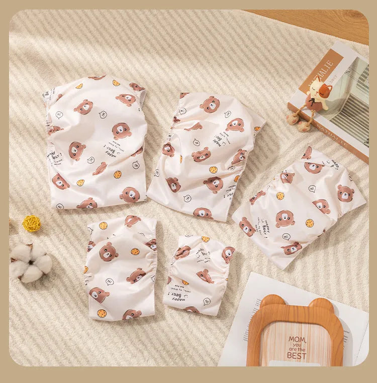 Reusable dog sanitary pant in cartoon print with fastener tape and elastic waistband for male dogs