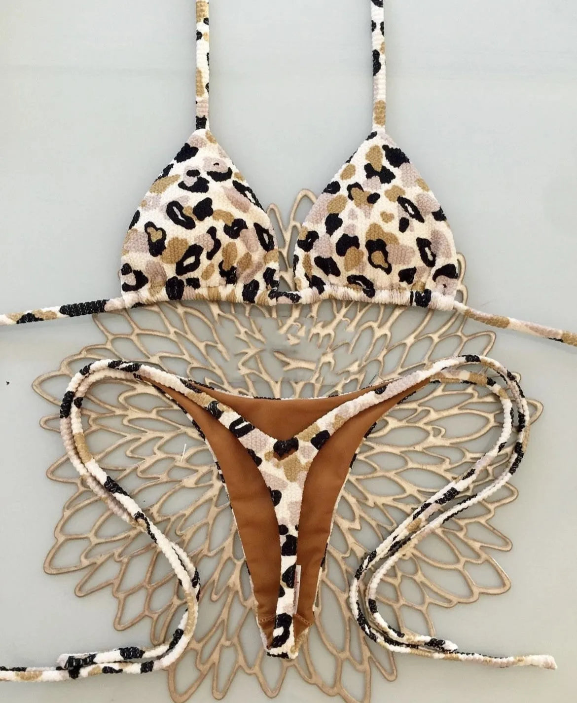 Women's printed nylon bikini swimsuit for swimming and wading sports, shown in colour RT2110.