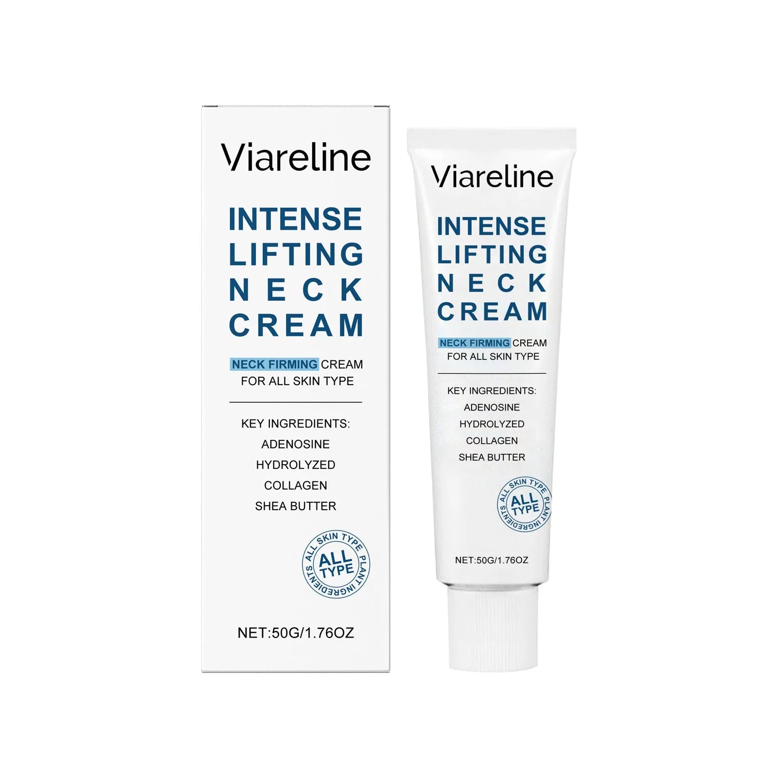 Lifting And Tightening Neck Cream 50g jar with hydrolyzed collagen and shea butter for neck skincare