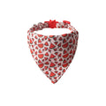 Fruit Series pet collar in peach fabric leather with attached bell, 28cm length, available in watermelon design