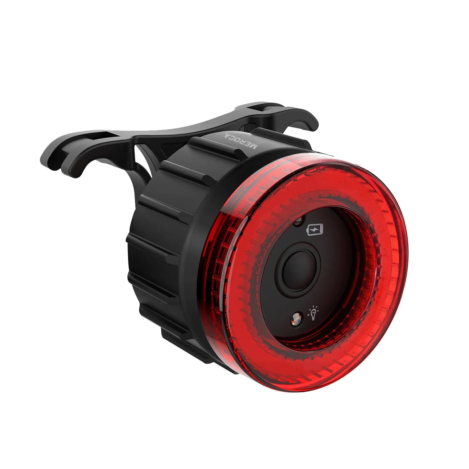 Black aluminium alloy intelligent induction brake bicycle taillight with seat tube mounting bracket