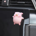 Cartoon pig resin figurine car accessory for dashboard decoration