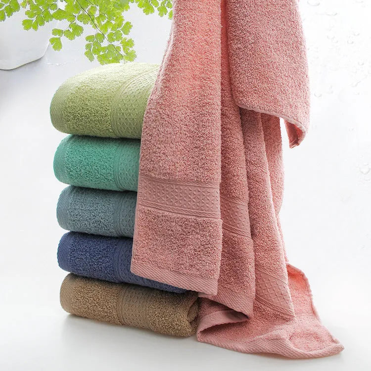 Thickened bath towel beach towel cotton 80% weak twist 70x140cm apple green