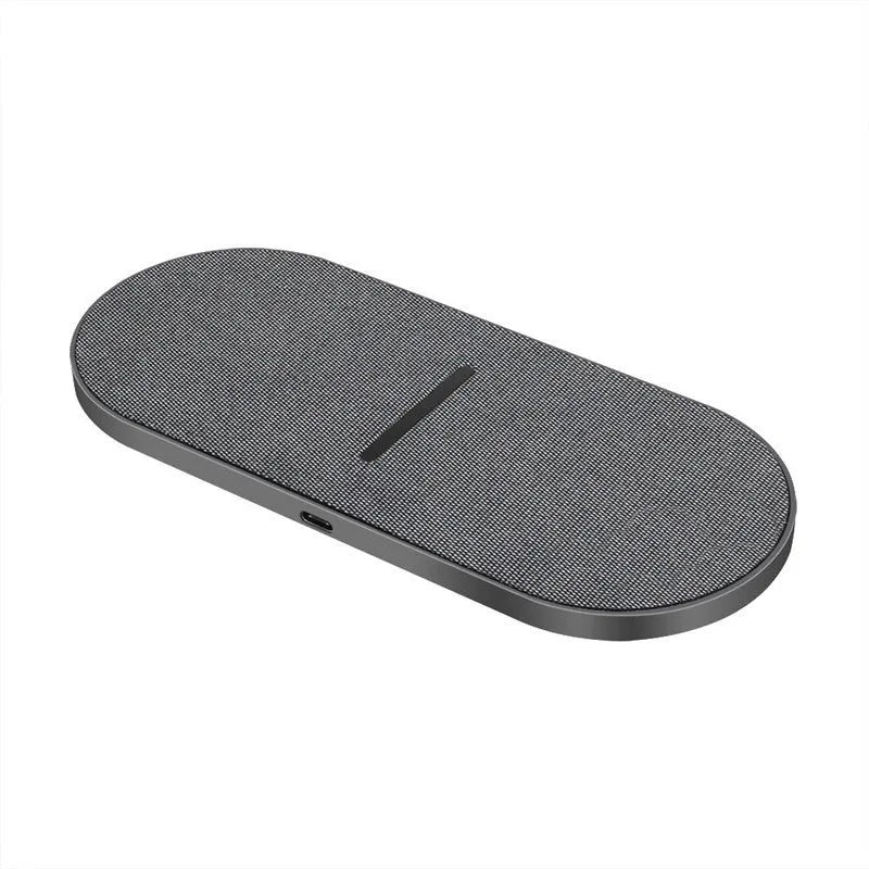 Black wireless charger pair with 10W Quick Charge capability and Type-C/USB interface