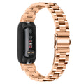 HUAWEI Watch GT 3 stainless steel three-bead mesh replacement strap in silver shown detached.