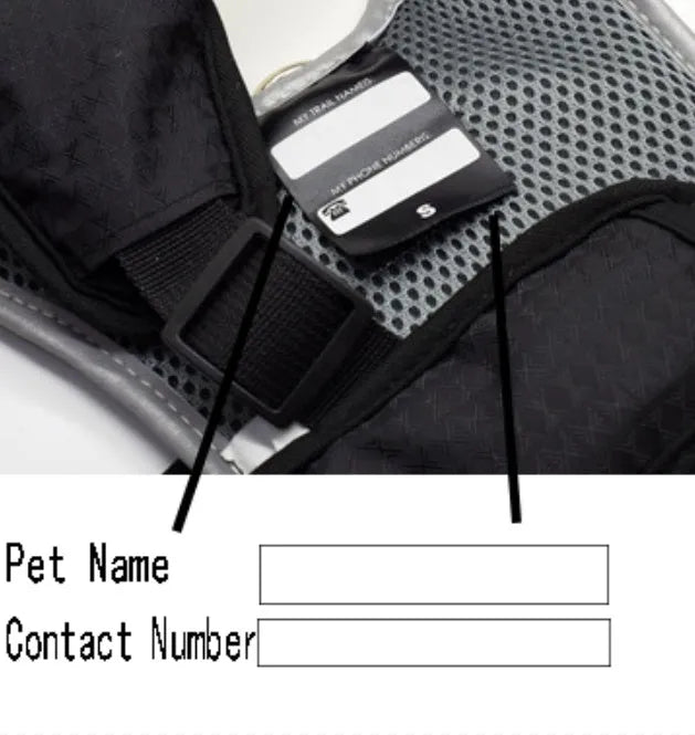 Reflective pet harness for dogs in Gray with adjustable safety straps