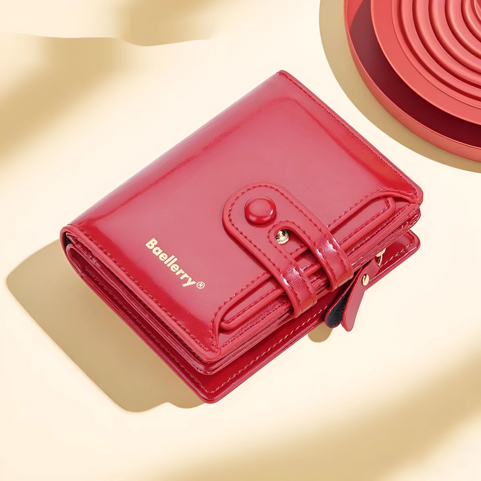 Women's PU leather card holder wallet in multiple colour options showing smooth polyester lining.