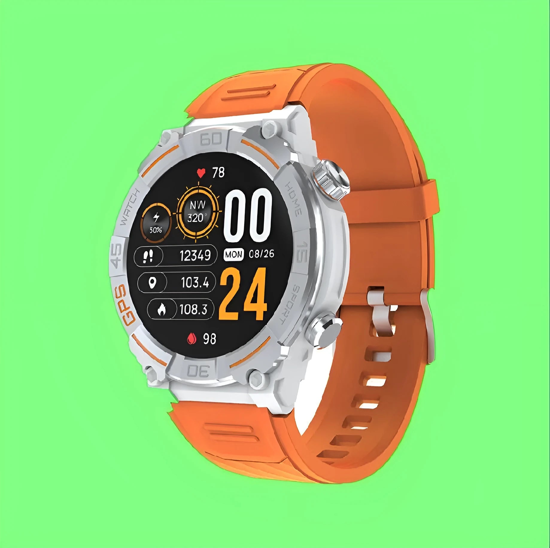 Smart watch with Bluetooth calling, health sensors, and TFT screen in black colour option