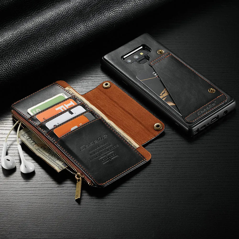 SAMSUNG Galaxy Note9 PU leather flip phone case in black, brown and red colours