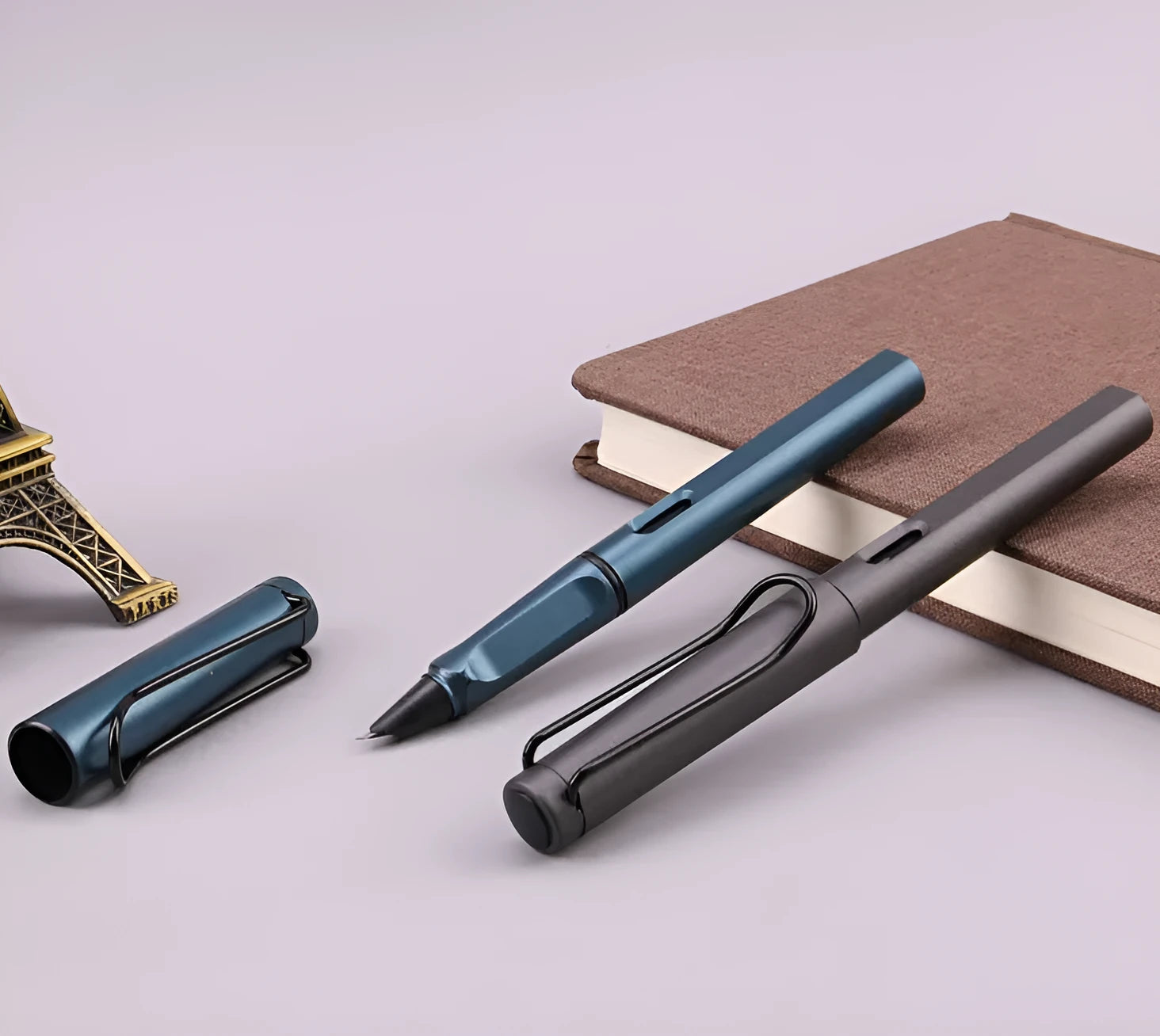 Frosted ink bag fountain pen with 0.38mm or 0.5mm nib options in black or blue colours