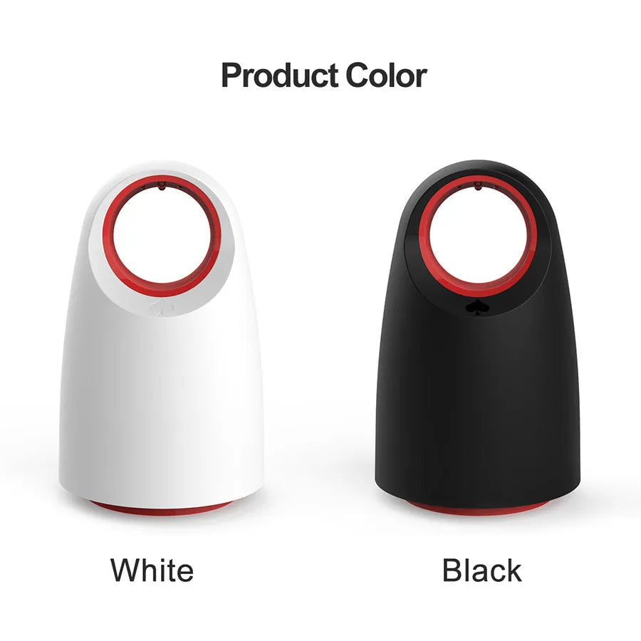 Black household silent mosquito killer with UV LED light, USB cable, and ABS body