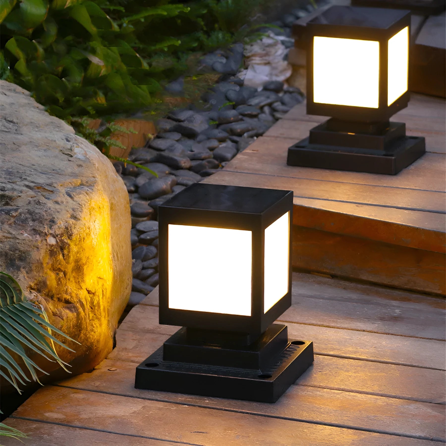 Solar garden lights with waterproof design for outdoor landscape and lawn illumination