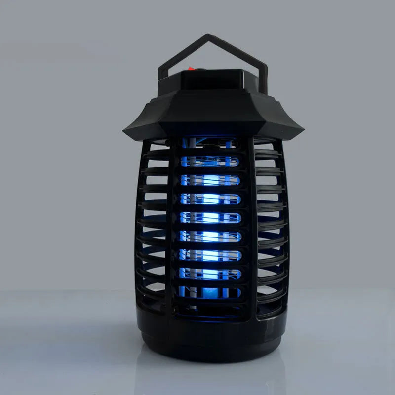 Black aromatherapy mosquito lamp with UV or LED tube options for insect control in rooms under 16 square metres