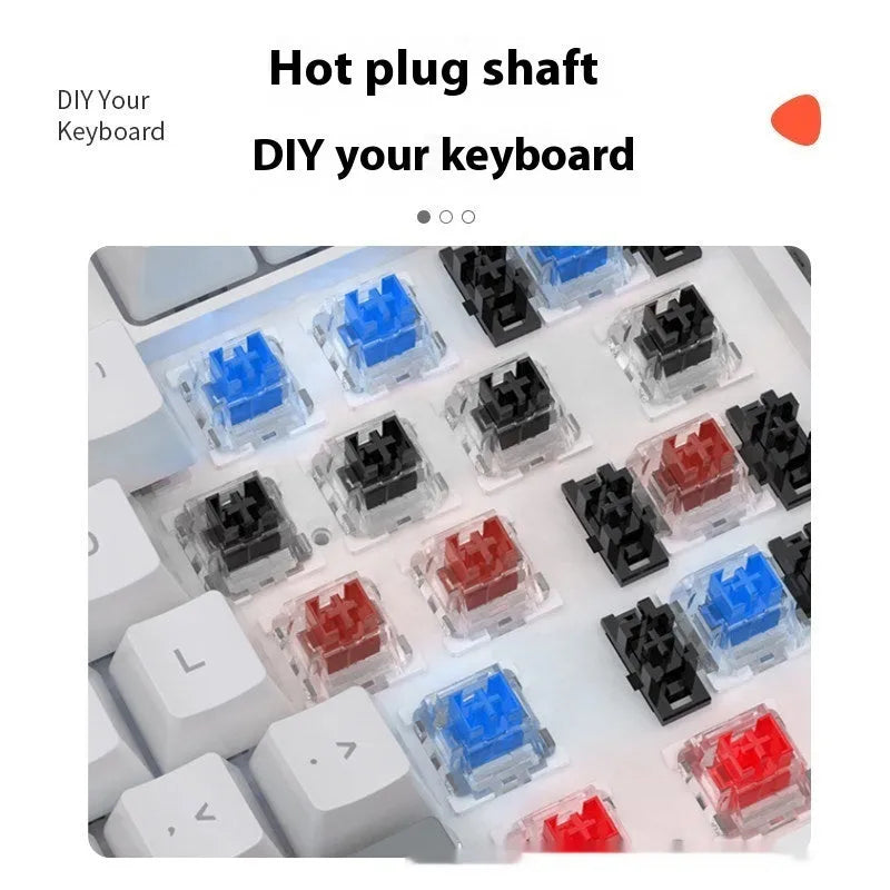Bluish black 61-key mechanical keyboard with hot-swappable switches and two-tone keycaps