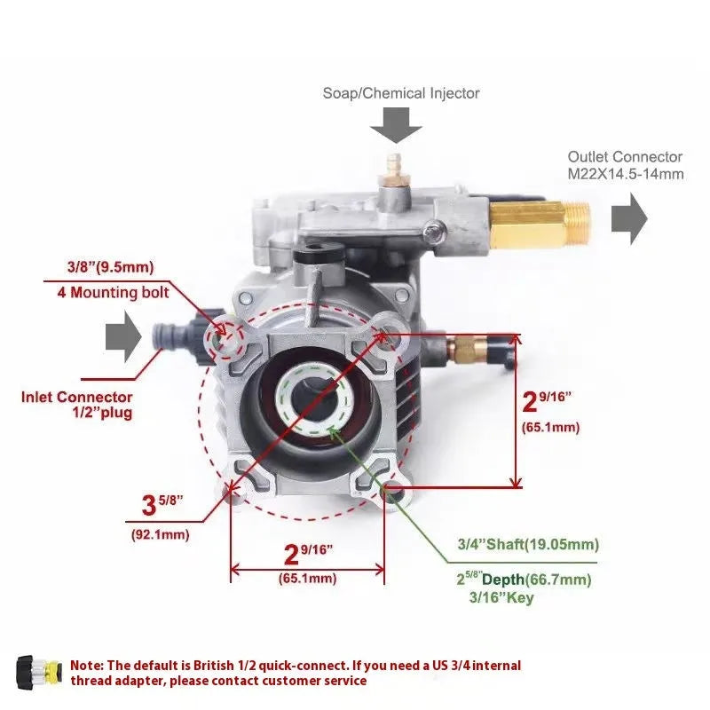 P170 white cast aluminium swash plate pump cleaning machine accessory with gasoline power