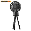 HOMEFISH F2 handheld fan with automatic shake head, LED light, mounted on a removable bracket.