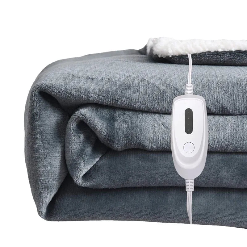 USB electric heating blanket in flannel fabric showing grey colour option