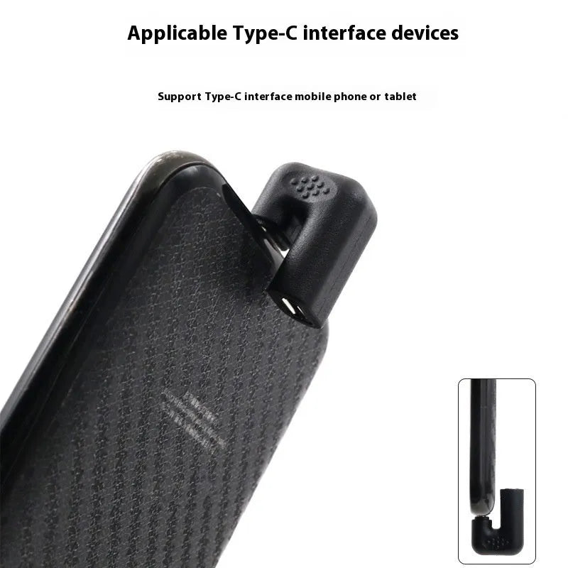USB-C male to female adapter extension cable with four U-bend adapters for smartphone and computer connectivity