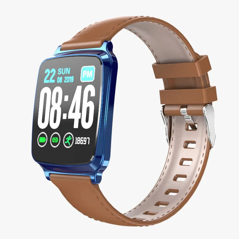 M8 multi-function smart bracelet showing zinc alloy body, TPU strap and touch screen interface for heart rate monitoring