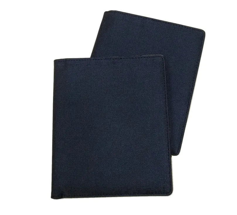 Blue PU imitation leather notebook shell for A5 refillable journal, 18.5 by 15.5 cm