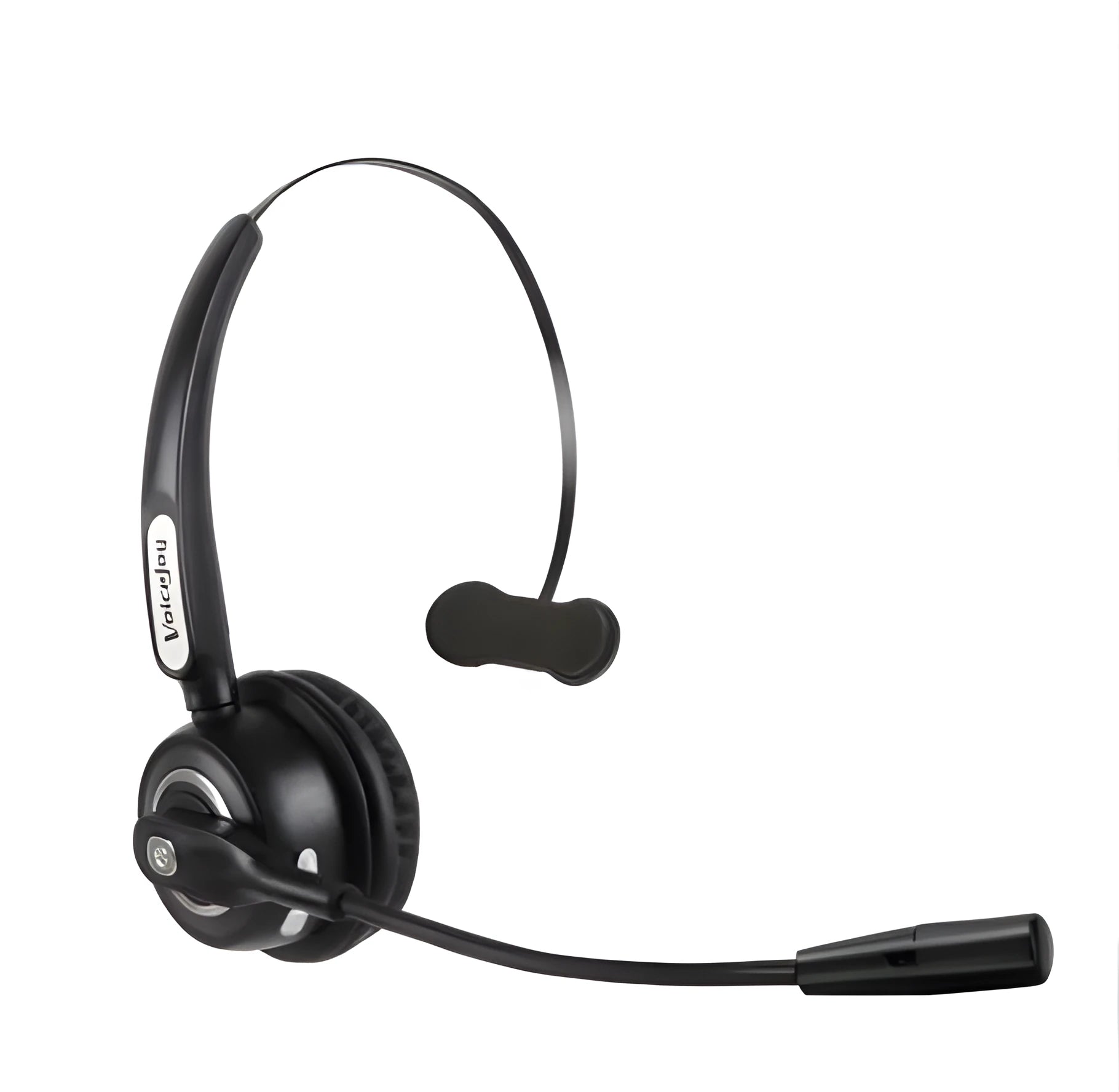 Bluetooth headset with microphone for truck drivers and office use featuring noise cancellation