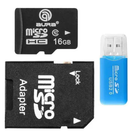 Small white Mini USB Card Reader for MicroSD TF and SD memory cards on a desk