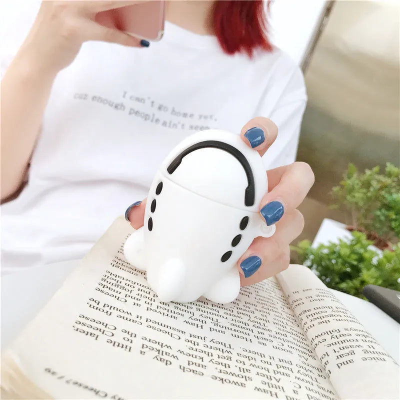 Cartoon aeroplane silicone flip case with hook for Apple AirPods 1st and 2nd generation