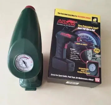 Portable electric car tyre inflator with motor and air pump components for emergency roadside use
