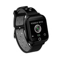 Black smart watch with integrated Bluetooth earbuds showing heart rate monitoring display