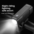 Bicycle headlight with USB charging port and quick release strap bracket for handlebar mounting