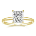 Women's simple geometric sterling silver ring with round zirconium stone in silver, gold, or rose gold colour.