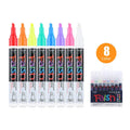 Electronic fluorescent board highlighter with 6mm oblique tip showing pressure valve mechanism and colour options
