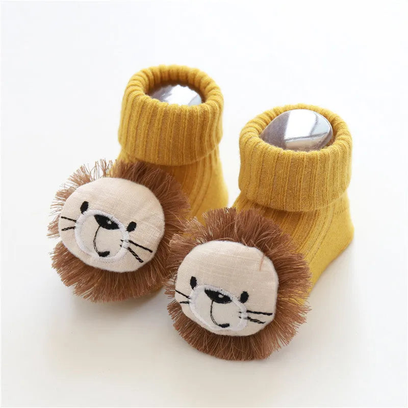 Cotton baby socks in blue bow design showing breathable fabric and size options for 0-3 month olds