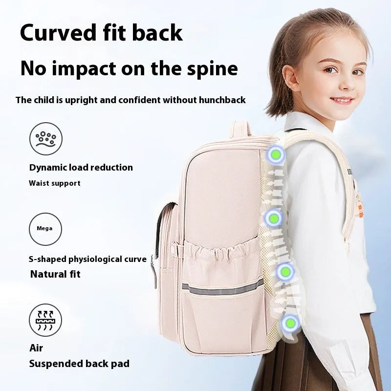 Oxford cloth student schoolbag backpack in multiple colour options for grade 5-6 pupils