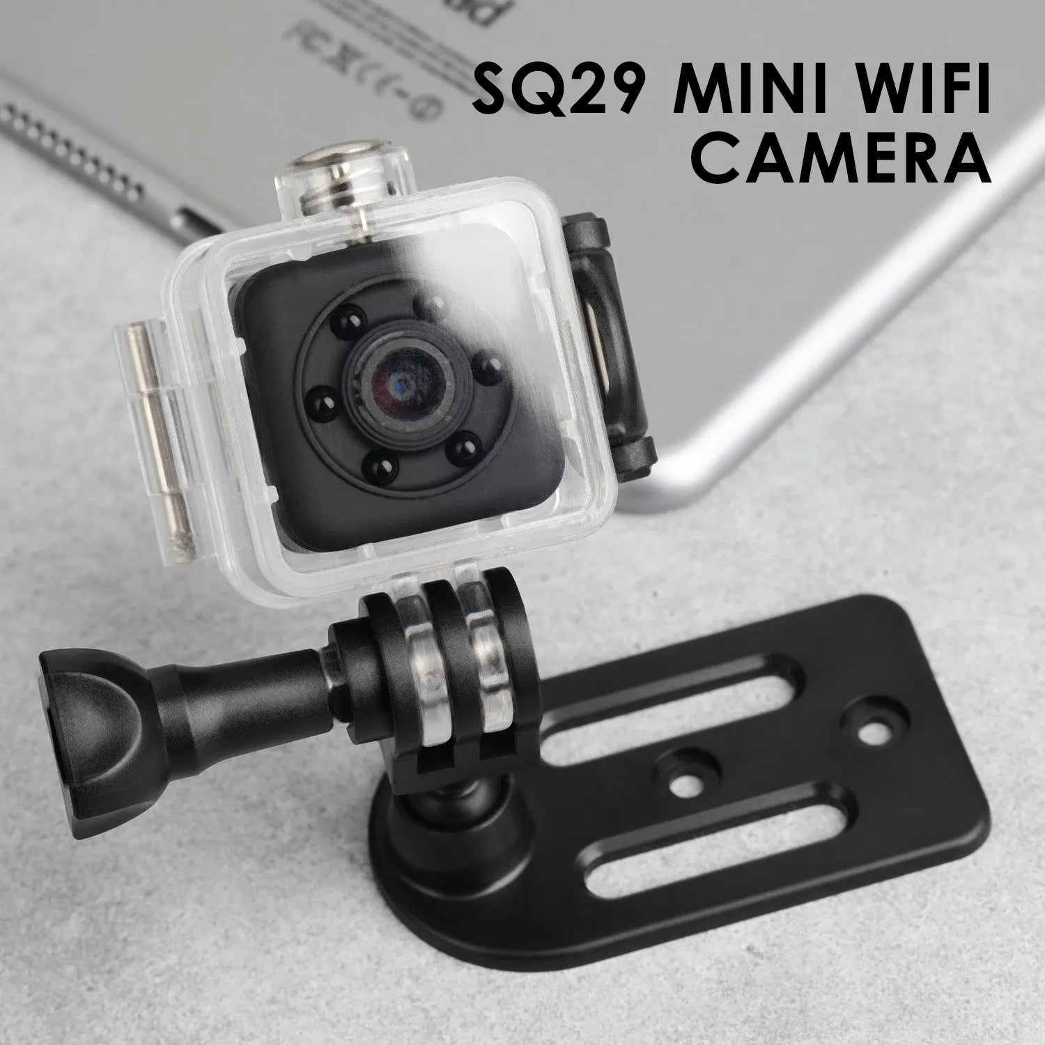 SQ29 black waterproof sports camera with MicroUSB port and TF card slot