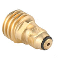 Gold-coloured brass gas brazier adapter with 7mm diameter and internal threads