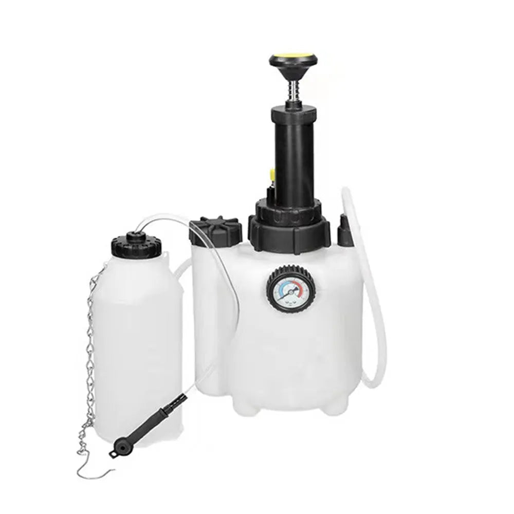 White 3-litre automotive brake oil tank with copper and iron construction measuring 41 by 18 by 20 cm