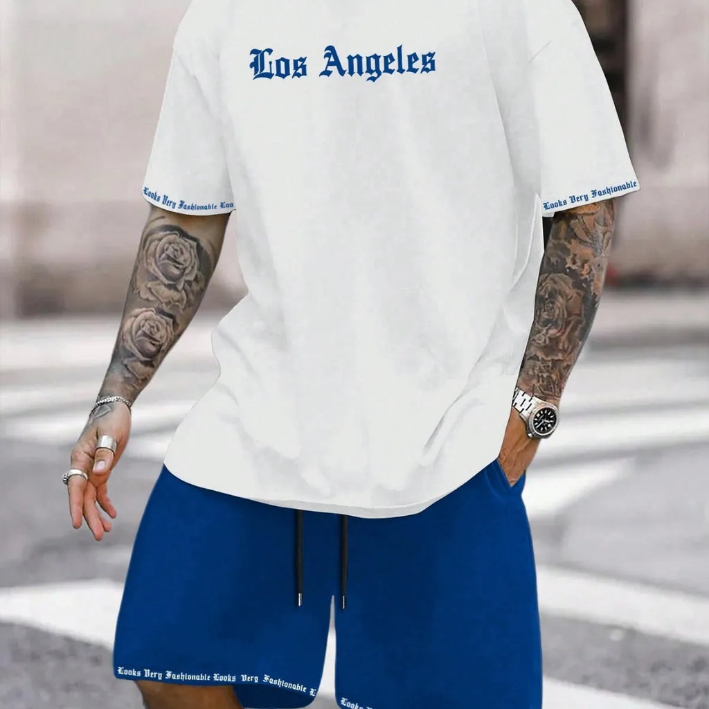 Short-sleeved top and matching shorts sportswear set in a solid colour from the G23P range