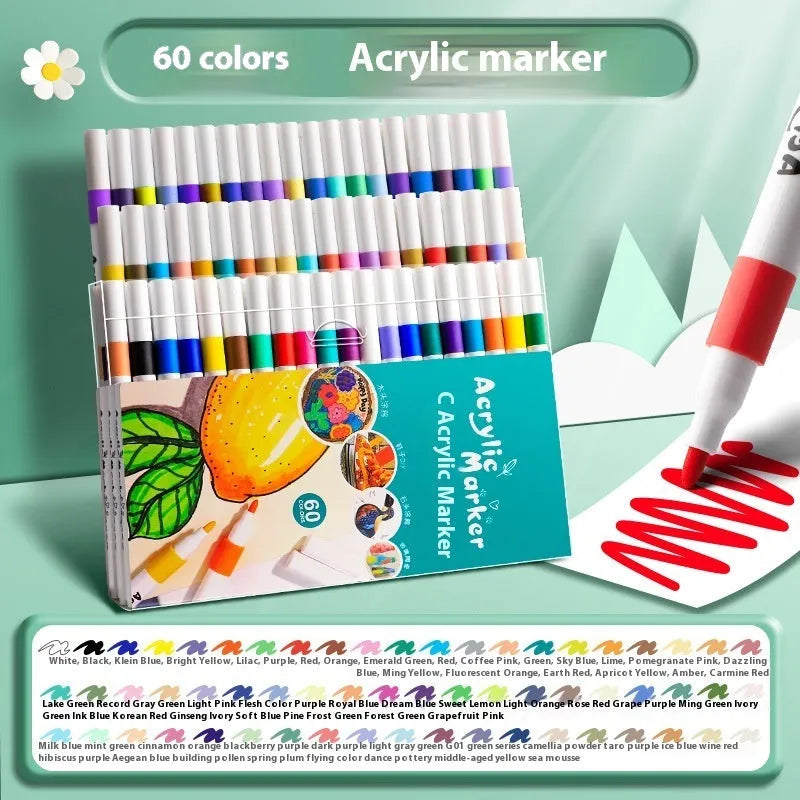 Acrylic marker pen sets in multiple colour options for student painting projects