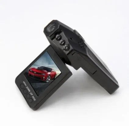 H198 HD six-light infrared night vision car dashboard camera recorder on a windscreen