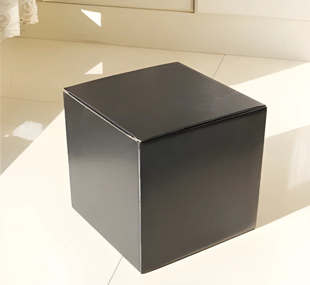 Square corrugated cardboard packaging box, 3mm thick B-flute, full stack carton, available in black brown grey white
