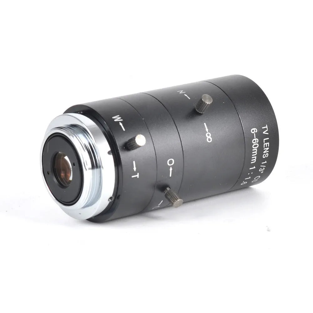 Black 6-60mm manual aperture CCTV lens for 1/3 inch security cameras with CS mount