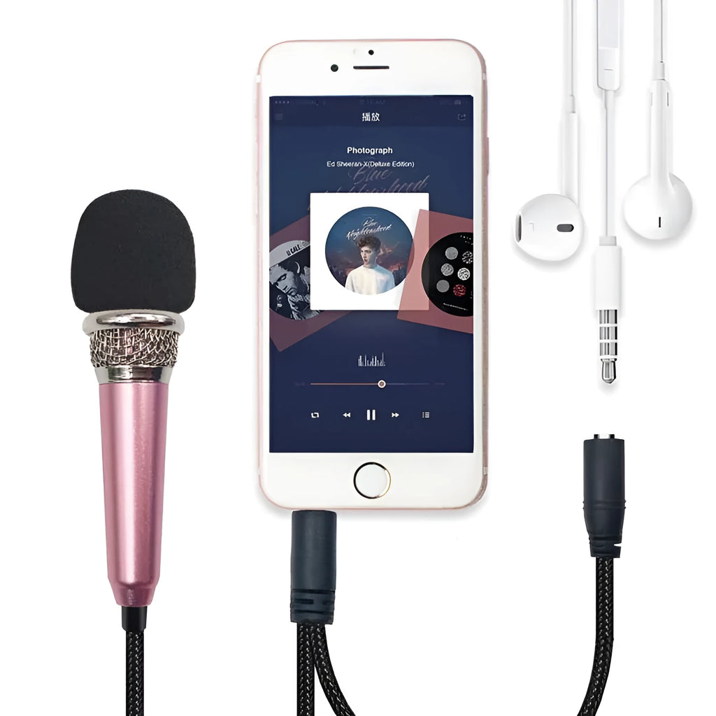 T3 model wired condenser microphone in blue, gold, red or silver with 3.5mm jack for Android phones